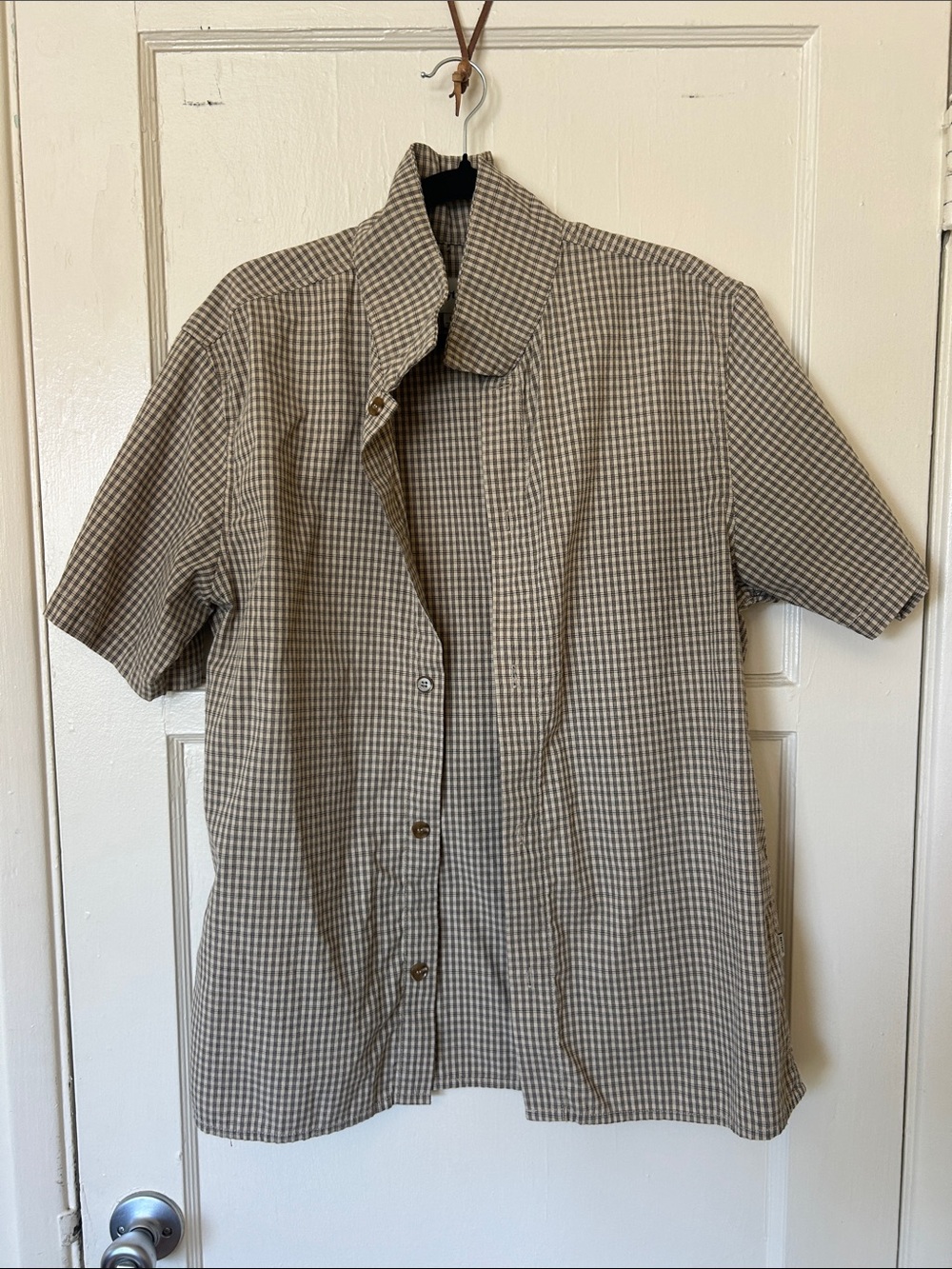 Rhythm Men's Short-Sleeve Button-Down Shirt in Taupe